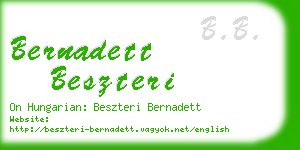 bernadett beszteri business card